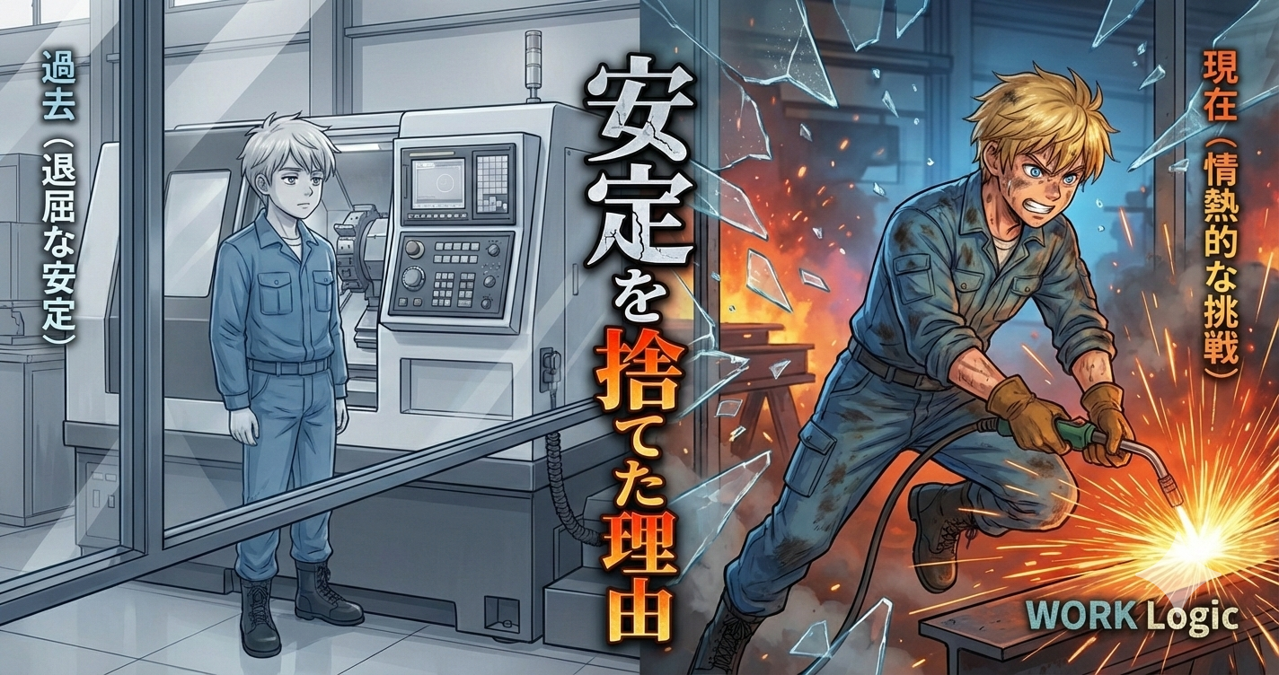 【原点】「安定してるね」が褒め言葉に聞こえなくなった日。私が冷暖房完備のNC旋盤を捨てて、灼熱の鉄骨鍛冶に飛び込んだ本当の理由